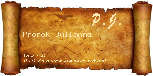 Prorok Julianna névjegykártya